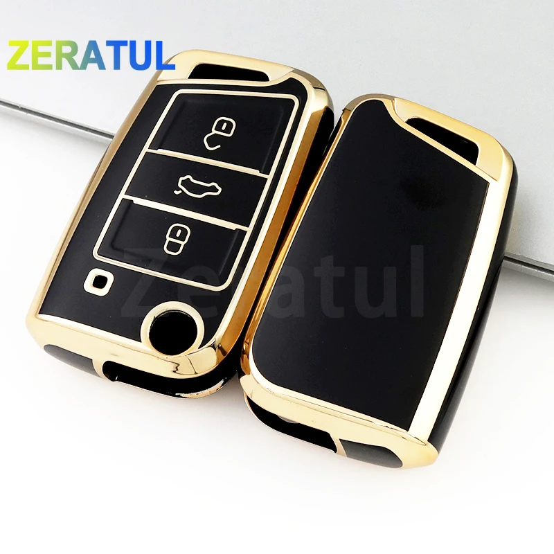 TPU Car Flip Key Case Cover Shell For VW Volkswagen Golf 7 MK7 Tiguan MK2 For Skoda Octavia Kodiaq Seat Ateca Leon FR Ibiza