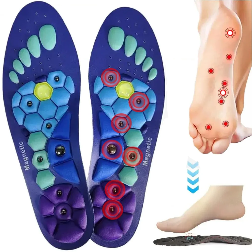 Medical Magnetic Therapy Sports Insoles Massage Foot Weight Loss Slimming Acupressure Insole Anti-fatigue Health Care Shoe Pads