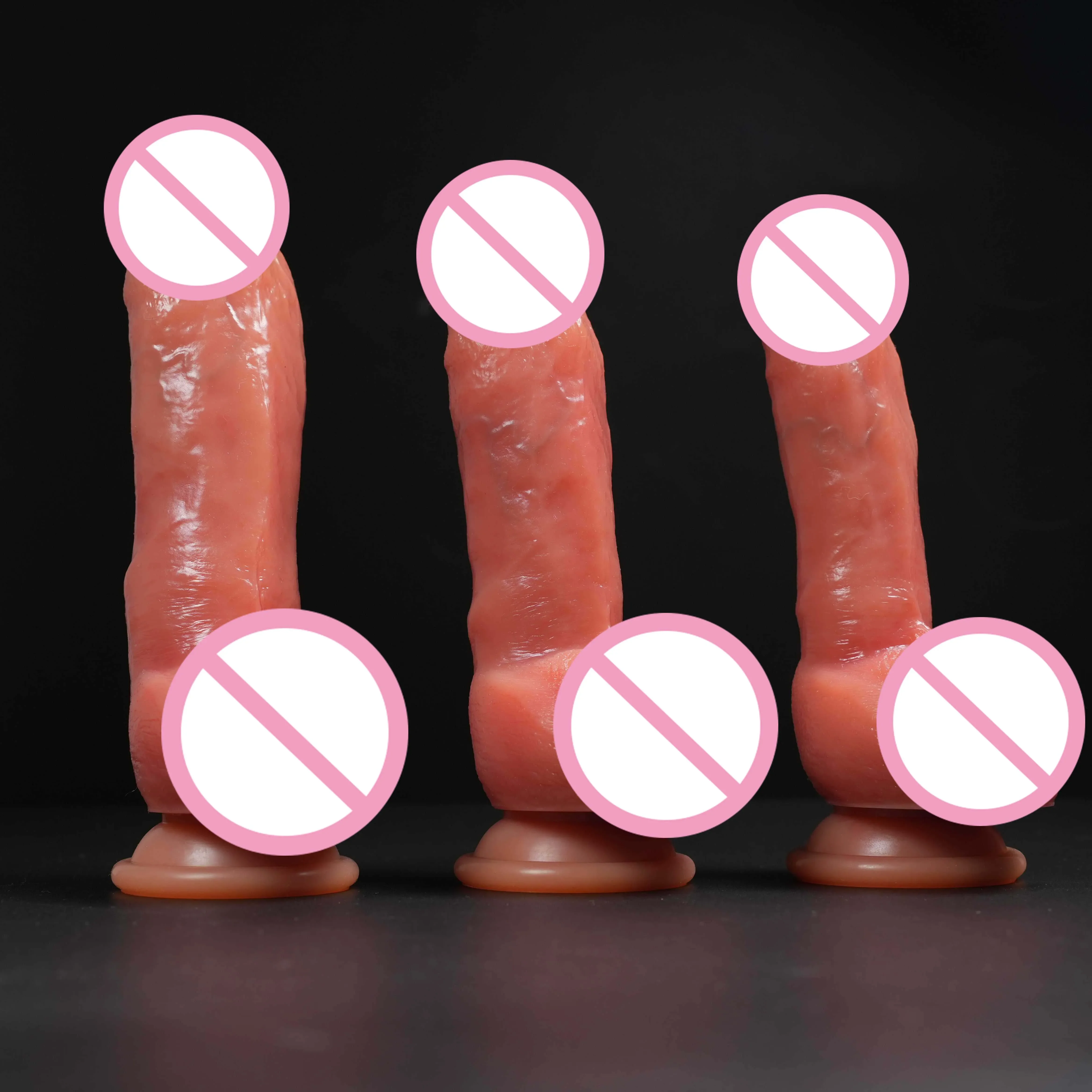 3 Size Super Realistic Dildos Soft Silicone Big Penis with Suction Cup G-spot Female Masturbator Anal Plug Sex Toy for Women Men