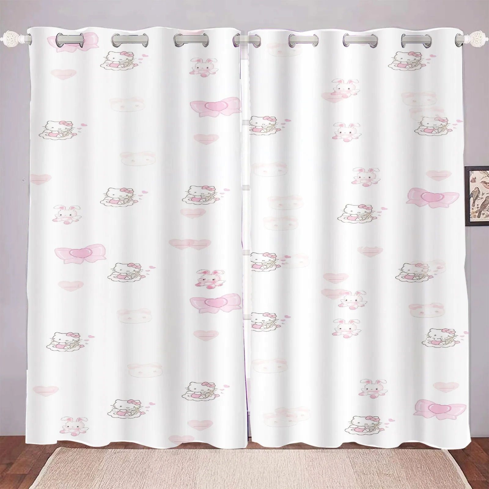 

MINISO Sanrio Super Cute Living Room Blackout Cartoon Curtains, Animated Curtains, Customisable Home Nursery, Window Treatments