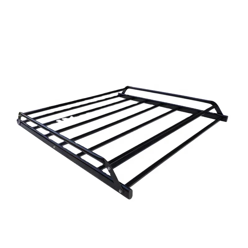 Simple type latest design black steel easy mounted 75kg capacity steel roof cargo carrier rack luggage basket