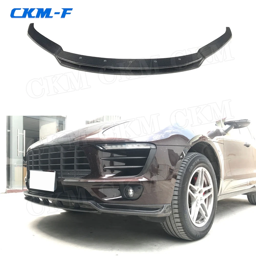 

Carbon Fiber Front Bumper Lip Chin Spoiler Splitters Front Lip Spoiler For Porsche Macan 2017 2018 Car Styling