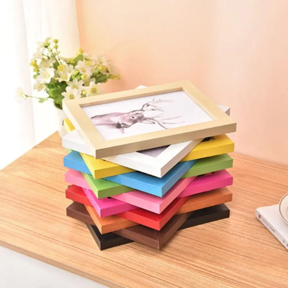 INS Colorful Photo Frame Drawings Handcraft Picture Frame DIY Multi Size Display Holders Home