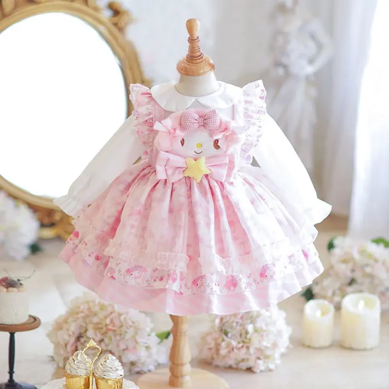 

Melody Dress Lolita Cos Puffy Skirt Girls Cotton Dress High Quality Long Sleeve Derss Children Halloween Costume Princess Dress