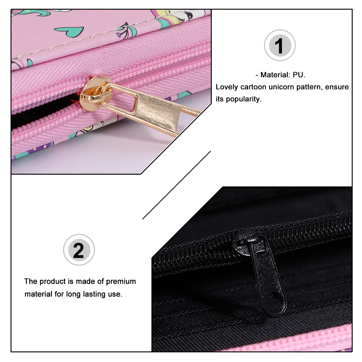 

Lovely Unicorn Wallet PU Long Purse Compact Card Cash Holder Cute Cartoon Design for Women Daily Use Gift Choice