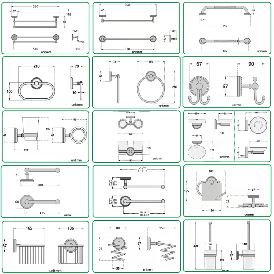 Antique Bathroom Hardware Set Brass Toilet Paper Towel Rack Grab Bar Coat Hook Ceramic Shower Soap Dish Holder Hair Dryer Shelf