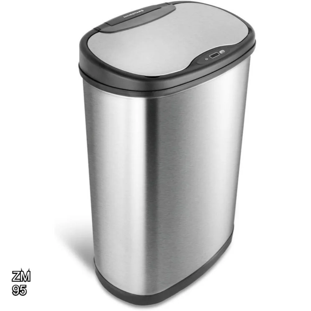 

Автоматический мусорный бак с датчиком движения, большой объем, серебристая нержавеющая сталь
