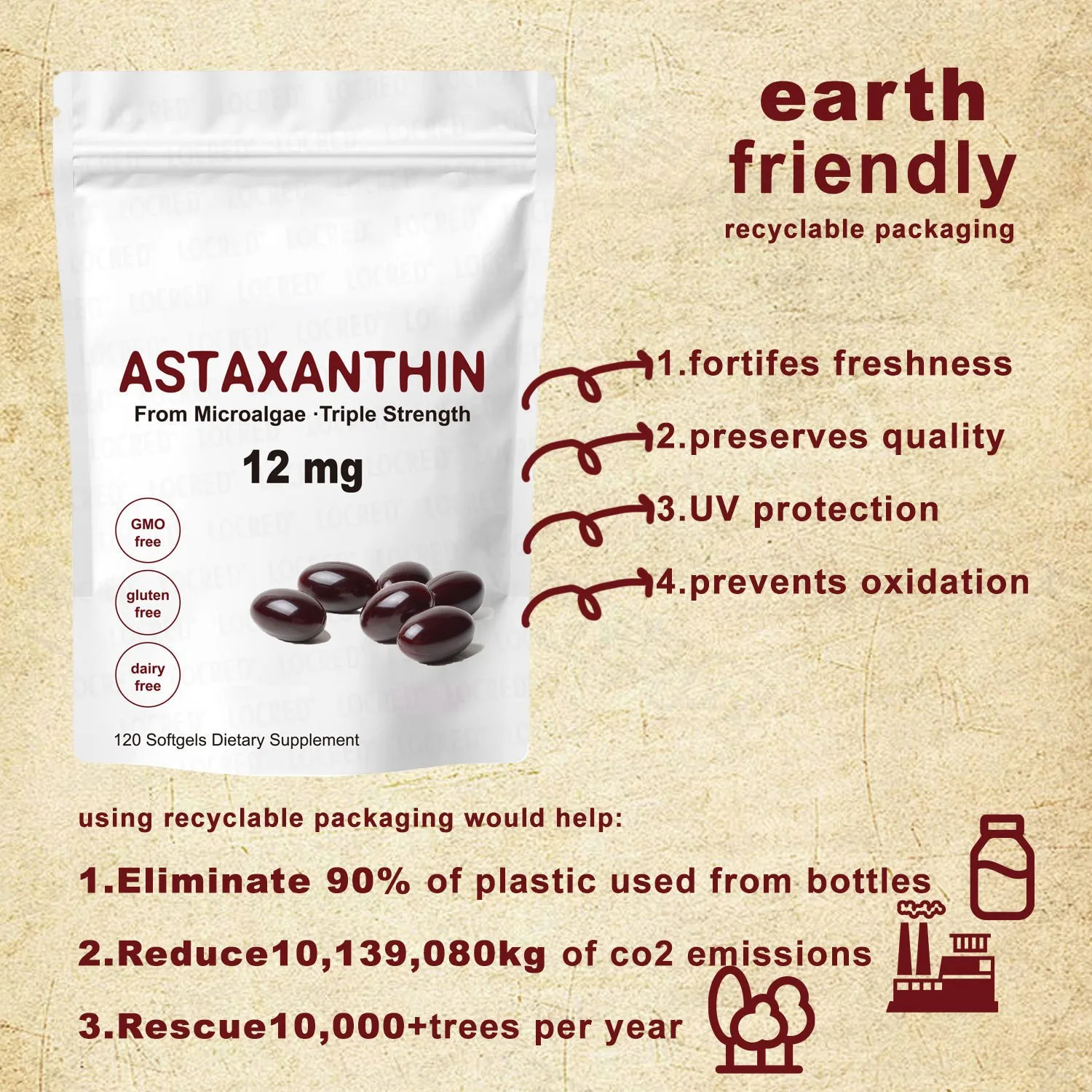 

Astaxanthin soft capsules provide antioxidant protection support skin health relieve eye fatigue and promote exercise recovery