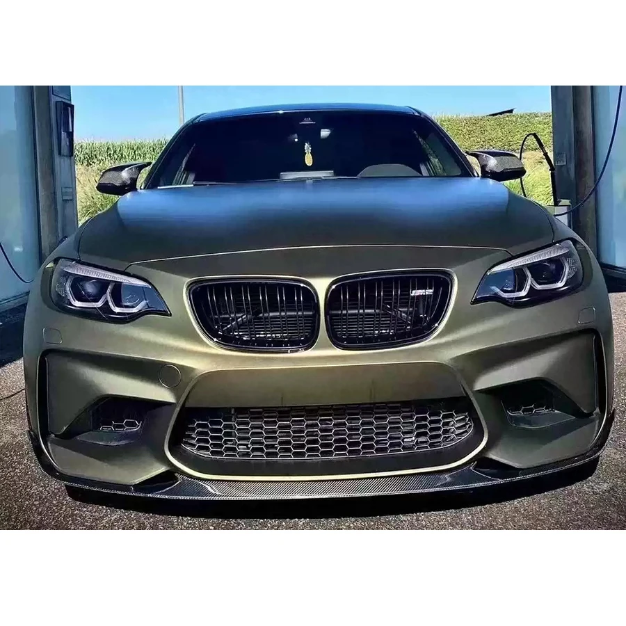 لسيارات BMW M2 F87 M2C ألياف الكربون الجبهة الشفة سيارة الجبهة الوفير الناشر الجبهة الذقن المفسد MP نمط اكسسوارات السيارات طقم الجسم #3