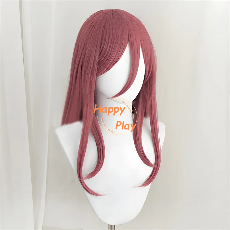 Nakano miku cosplay peruca sintética rosa escuro longo cabelo reto resistente ao calor trajes anime cosplay perucas + peruca boné