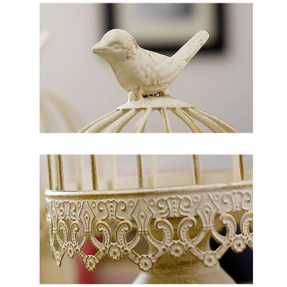 

Bird Cage Holder Iron Single-End Candlestick Rust Resistant Decorative Home Party Wedding Living Room Outdoor