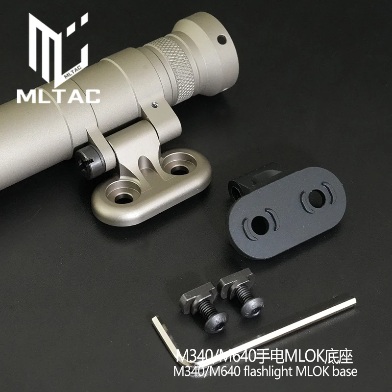 New Tactical Airsoft RM45 Off Set MLOK Base M340C M640DF M640V Flashlight Metal Mount For Outdoor Hunting Weapon Light Adapter