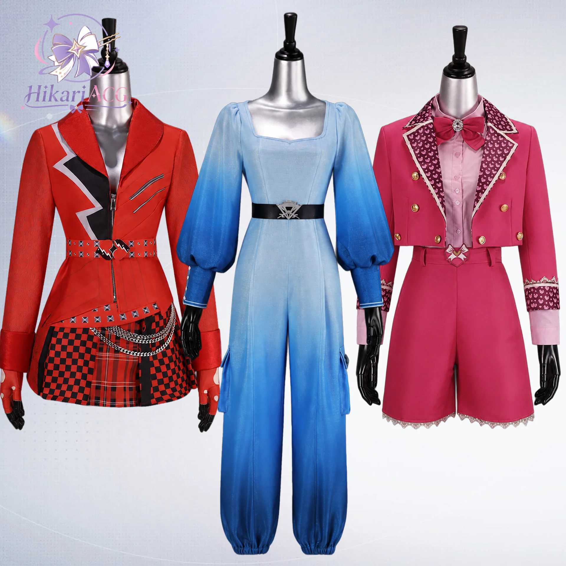 Anime Chloe Charming Costume Descendants Jacket Red Cosplay Women Mini Skirt Leggings Halloween Belt Outfit Carnival Disguise view 6