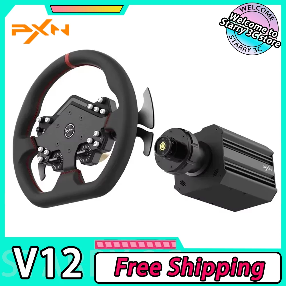 

Pxn V12 Gaming Steering Racing Wheel Lite 6nm Real Direct Drive Force Feedback Simulator For 7/8/10/11/Ps4/Xbox One Windows