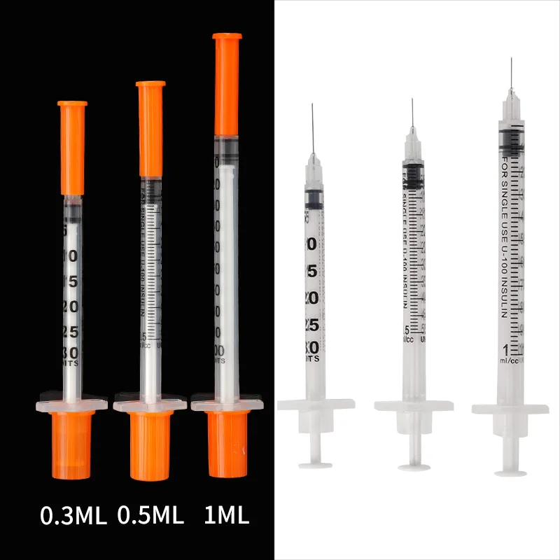 50Pcs/Pack 0.3ML 0.5ML 1ML Animal Syringe with Lab Supplies Farm Animal Cattle Sheep Horses Cat Dog Pet Syringes Liquid Tattoo