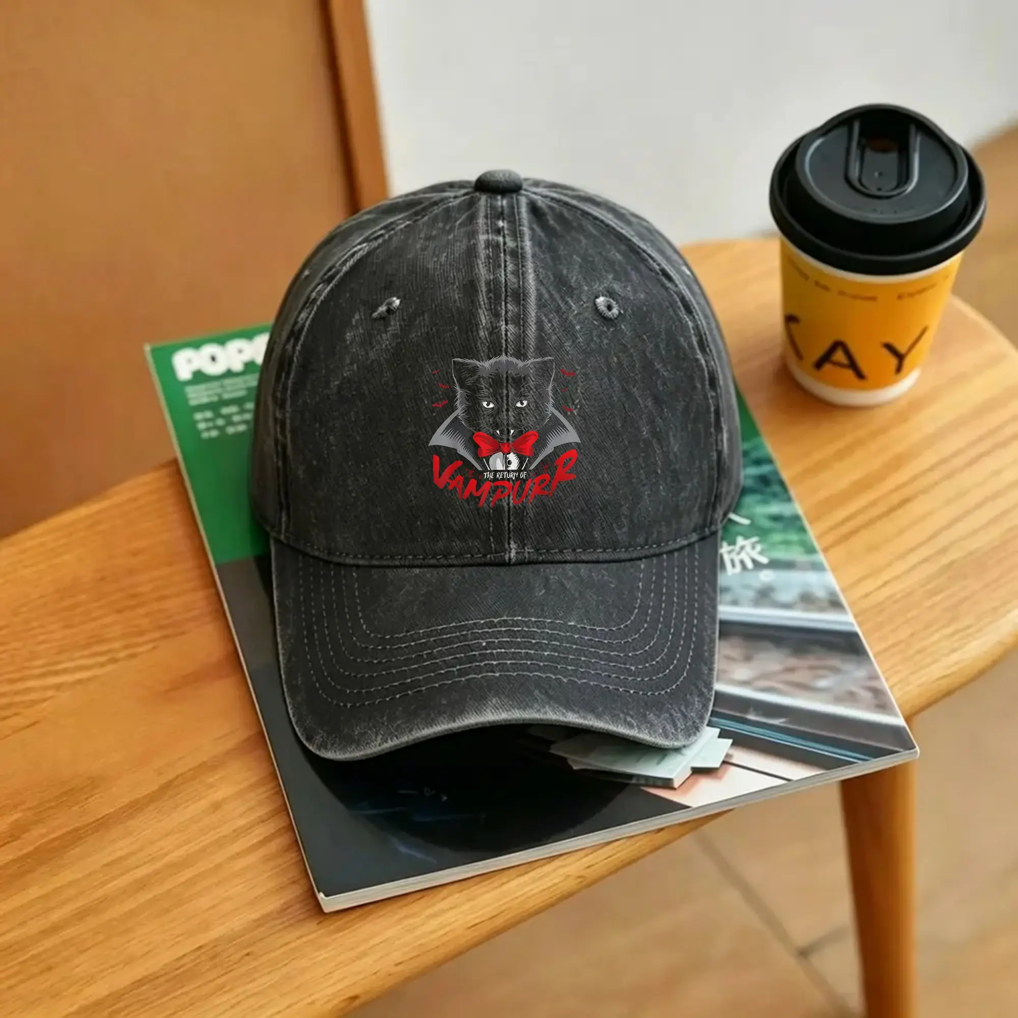 The Return of Vampurr Washed Baseball Cap  y2k Cool Sun Hip Hop Hats Summer Couple Women Tennis Skate Baseball Caps
