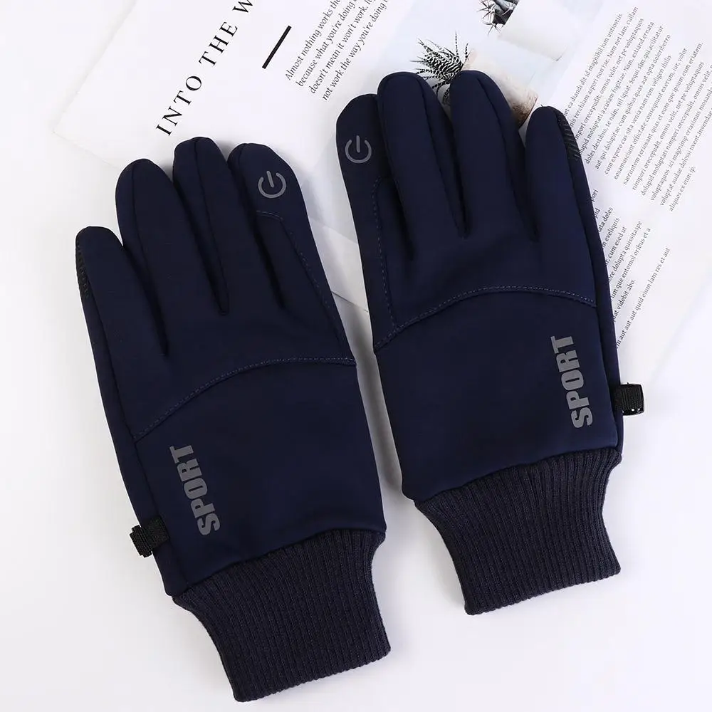 Autumn and Winter Touchscreen Gloves Waterproof Anti-Slip Commuting Gloves Windproof Black/Gray/Blue Cycling Snow Ski Gloves