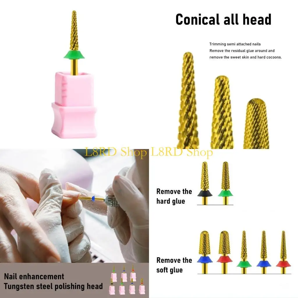 

L8RD Drill Bits Steel Drill Bits Nails Art Bits Milling Cutter Nails Art Tool for Manicure Pedicure