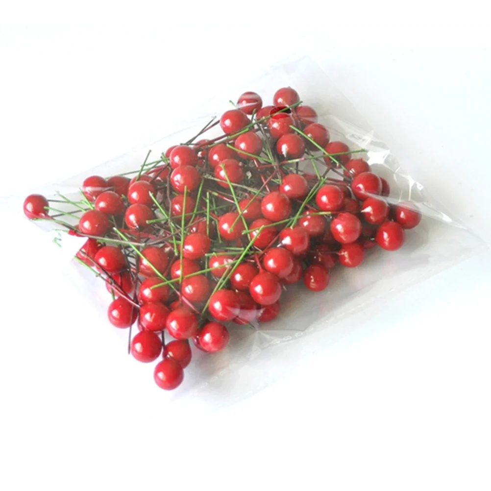 

100pcs Red Fake Berry 12Mm Christmas Artificial Berries For Home Decor Diy Craft Wedding Party Holiday Decoration