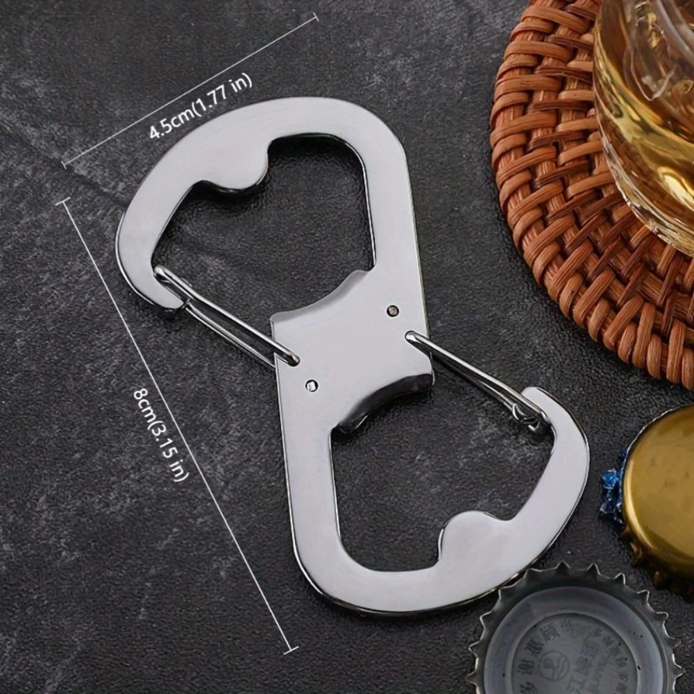 สแตนเลส 8 รูป Carabiner ที่เปิดขวด Quick-release Multifunctional BUCKLE พกพาขนาดใหญ่กระเป๋าเป้สะพายหลังกลางแจ้ง Clasps