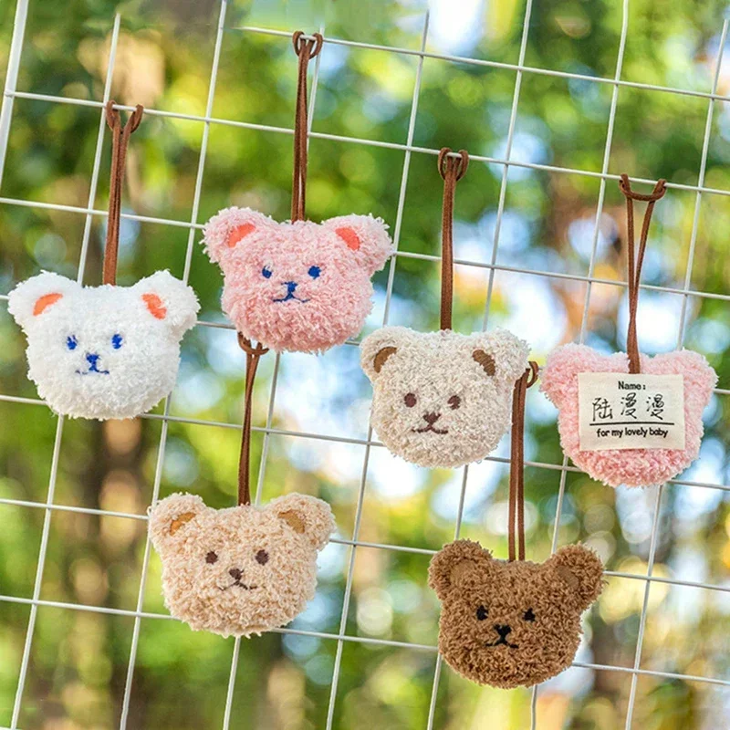 1Pcs Cute Name Tag Cartoon Bear Pendant Plush Bear Toy Backpack Pendant Plush Keychain Pendant Plush Doll Bag Decoration