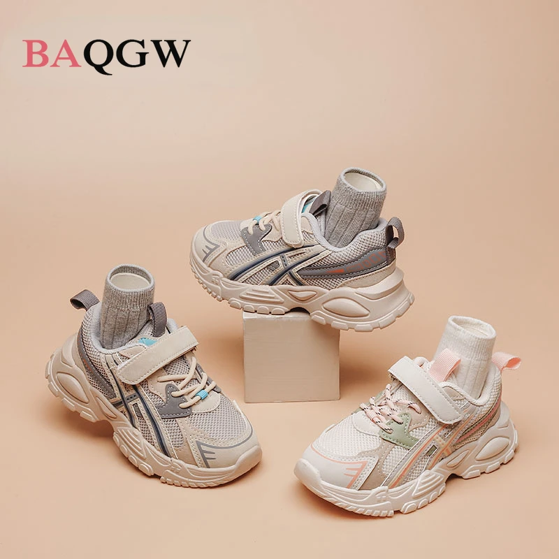 Children White Gray Sneakers for Baby Boy Girl Spring Fashion Kids Shoes 3 4 5 6 8 10 Years Teenage Boys Breathable Sneakers