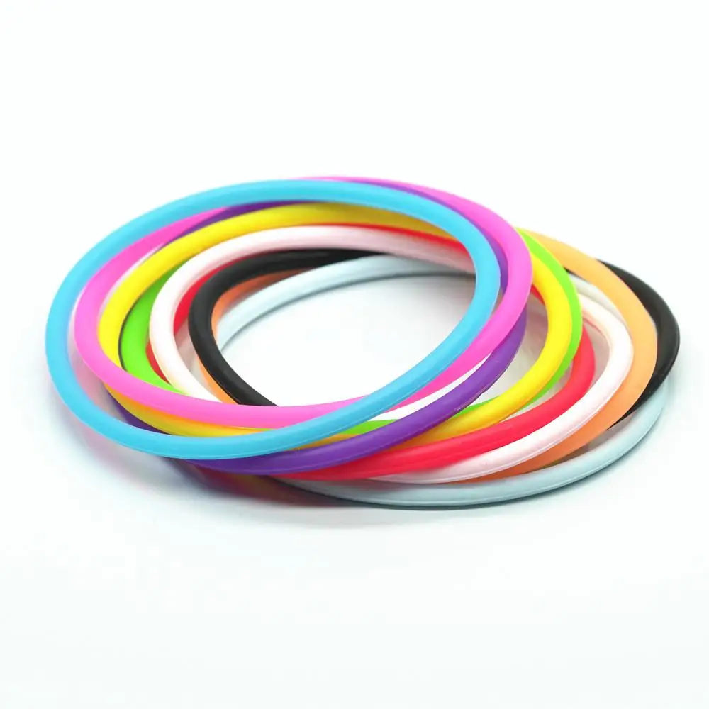 10 szt. Gummy bransoletki silikonowe Punk Rock gumka opaska unisex opaska na nadgarstek elastyczna opaska do włosów Scrunchie Bangle modne dodatki