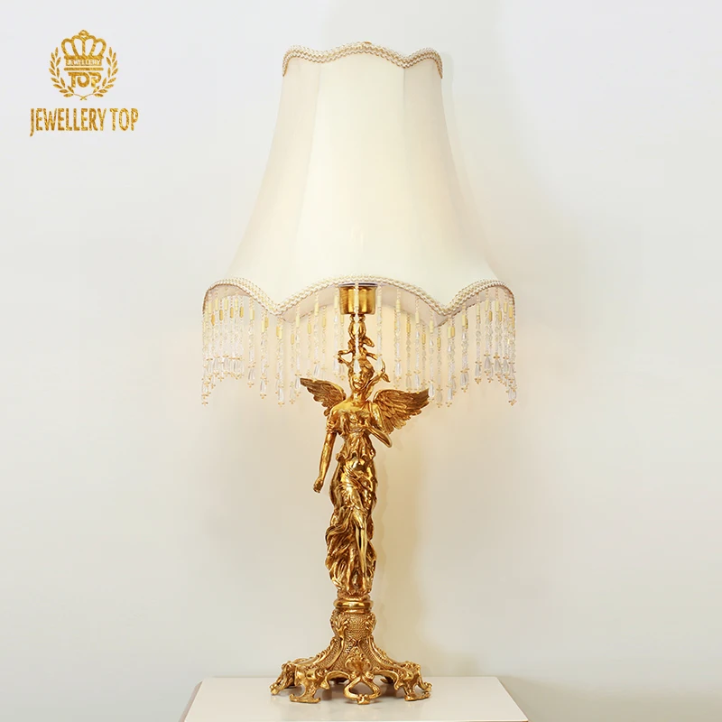 

Jewellerytop Baroque Vintage Angel Decorative Lighting American Style Antique Brass Lamps Luxury Table Lamp