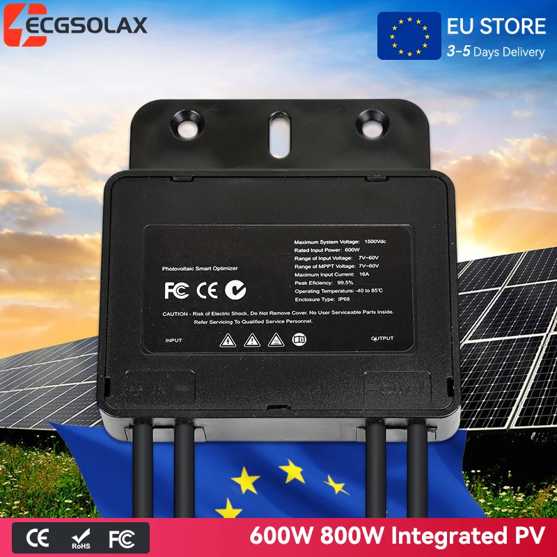 ECGSOLAX Solar Power Optimizer SUNWIN 600W 800W Zonnepaneel Fotovoltaïsche Slimme Power Optimizer voor Zonnepanelen Spanningsregelaar Compatibel met Off-Grid Solar Inverter
