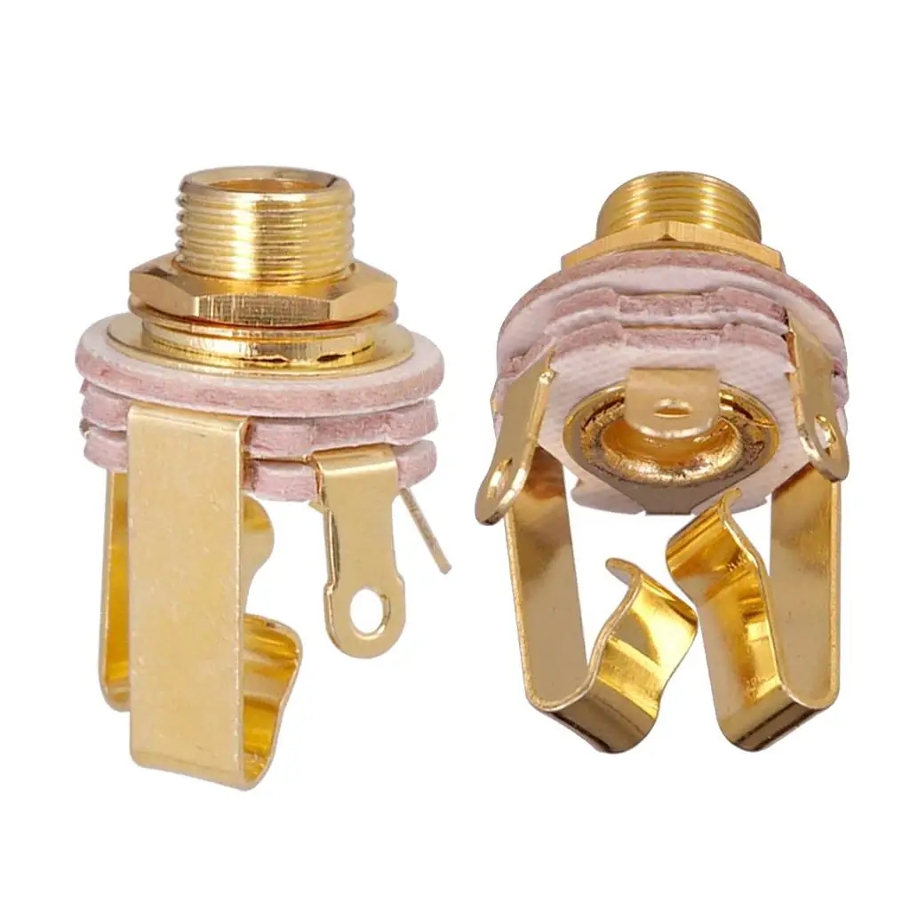 Вилка электрического бас-звукоснимателя 6,35 мм, моно латунный входной гитарный разъем, аксессуар для электрогитары и бас-гитары