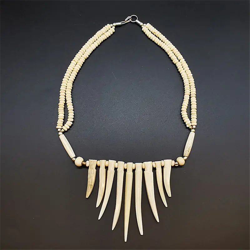 Tibetan Ethnic Necklace Colorful Yak Bone Multi Squares Necklaces TNL206