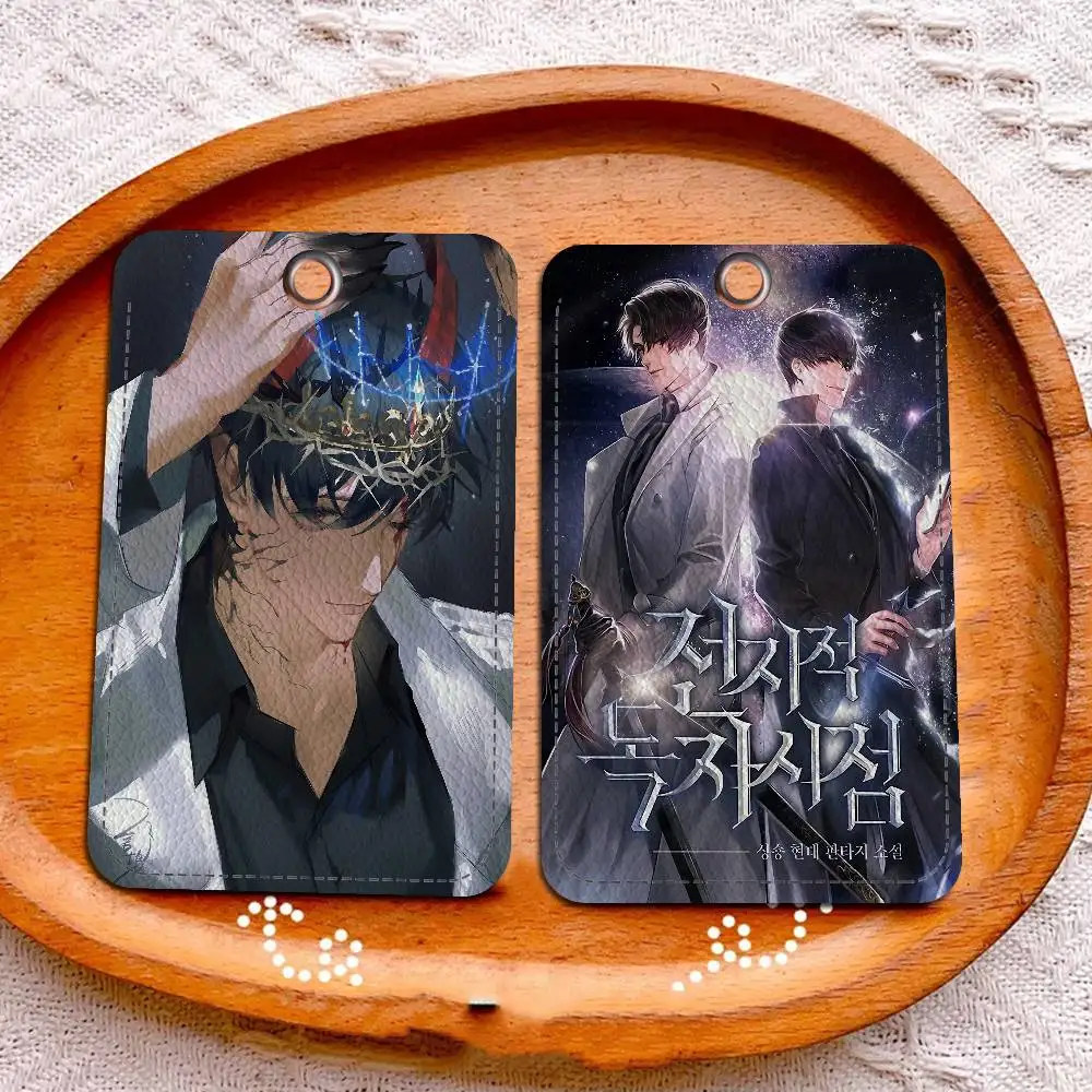 Anime Omniscient R-Reader V-Viewpoint Rectangle ID Card Case Keychain Card Bag Key Tag Ring Leather Card Holder Key Ring Access