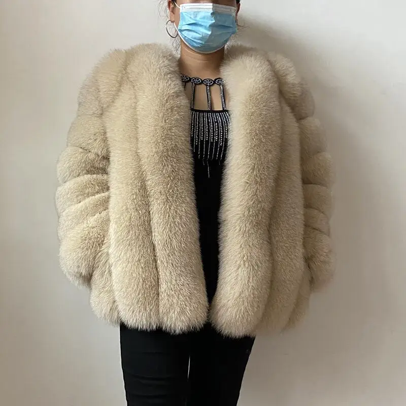 BEIZIRU Cappotto invernale da donna in vera pelliccia di volpe Calda moda naturale Nuova giacca da ragazza alla moda con maniche lunghe in stile lusso