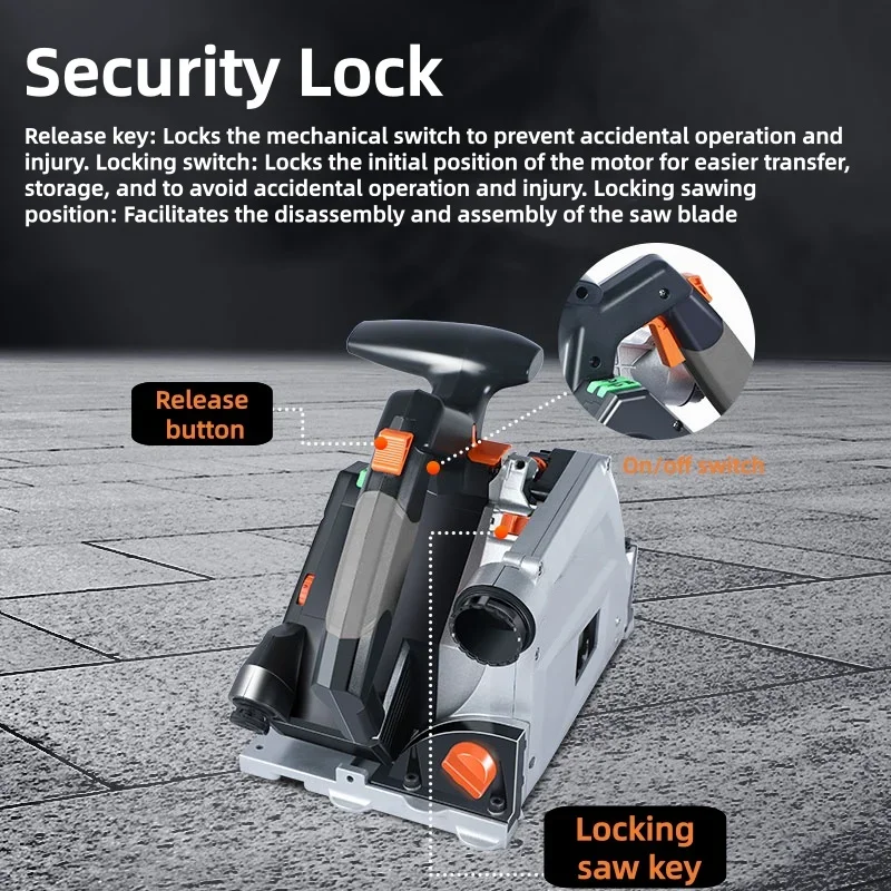 Portable Track Saw with Brushless Lithium Battery Plunge-type Circular Saw Woodworking Precision Cutting Electric Tool