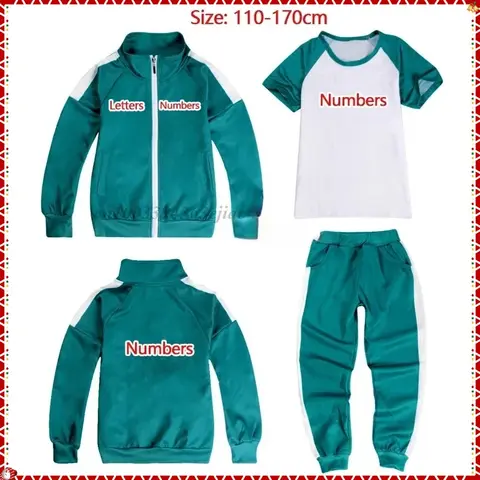 In Stock Squid Player 456 Cosplay Costume 230 Thanos Tracksuit Jacket T-shirt Pants Suit Teenagers Sportswear Sweatshirt OABM30