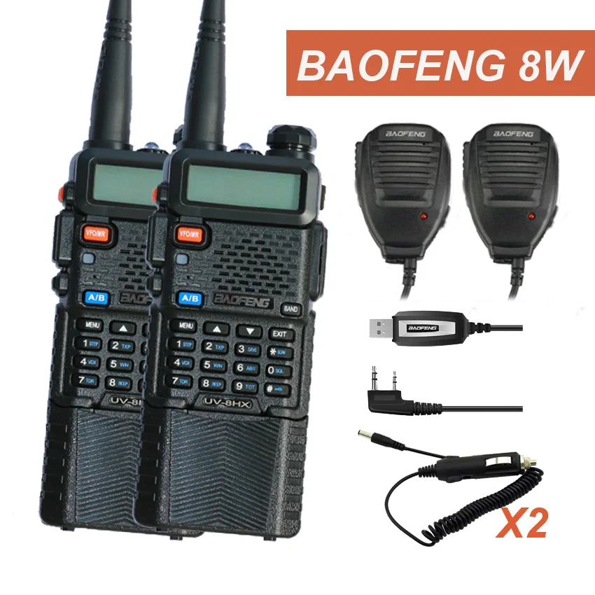 Walkie Talkie 10 KM Set Baofeng 5R Radio UV-8HX professinal Walky Talky Sister PTT Baofeng UV S9 UV-5R 8W radio UV-XR   UV-82+SP