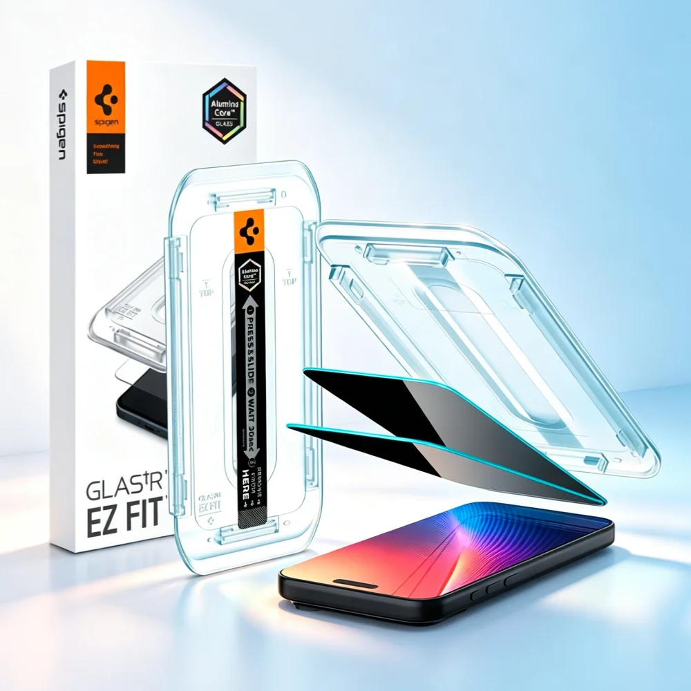 2 sztuki Spigen Glas.tR EZ Fit z ochroną czujnika do Samsung Galaxy S26 Ultra S25 S24, szkło hartowane, folia ochronna na ekran z funkcją prywatności