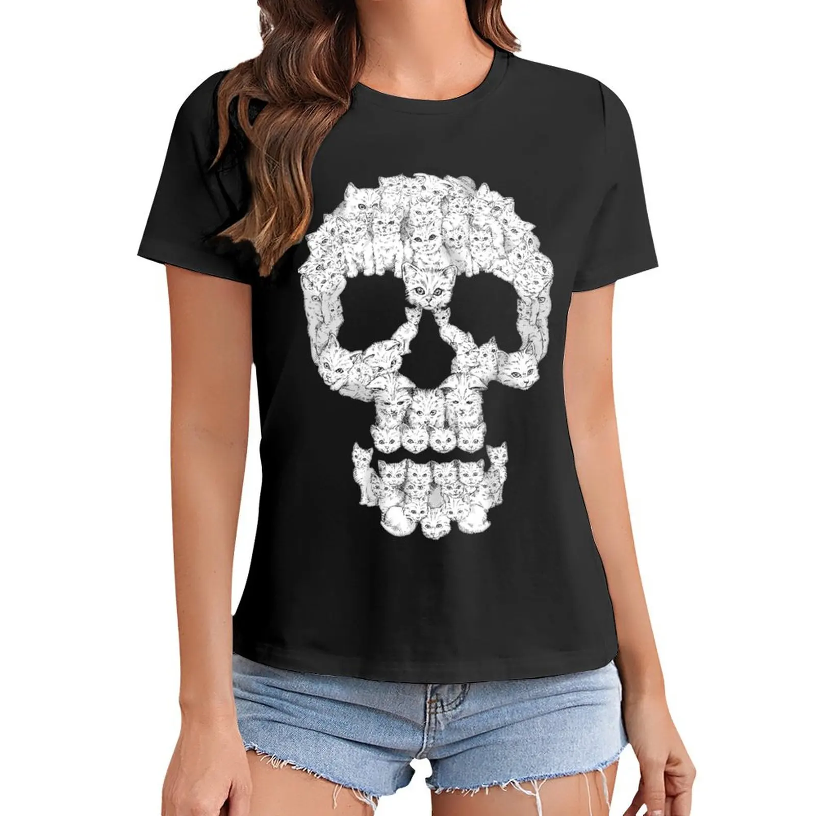 

Skulls are for Pussies T-Shirt funnys plus sizes tops Women