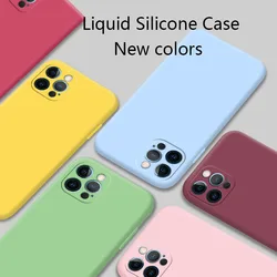 For iPhone15 Pro Max Original  Silicone Soft Cover Fundas For iPhone 15 14 11 12 13 iPhone13 Mini iPhone14 Plus Phone Case