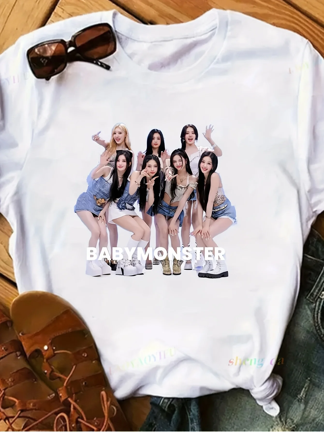

Men Woman Unisex Clothing Popular Print T-shirt BABYMONSTER Kpop Korea Y2k Tops Fan Gift