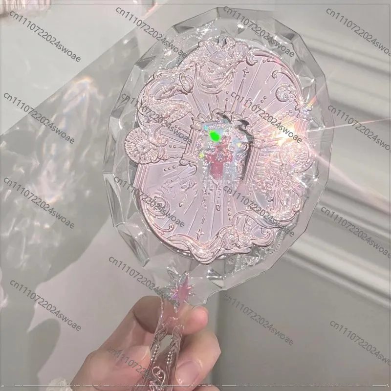 Moonlight Mermaid Hand Mirror Starry Sky Blue Moonlight White Makeup Mirror Heavy Industry