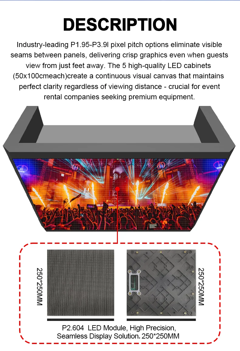 كشك DJ محمول مع حامل مكتب عرض جدار الفيديو LED/واجهة محطة DJ على الطاولة