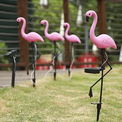 LED Lawn Solar Flamingo Lamp Outdoor Solar Powered Garden Light Waterproof Yard Pathway Decorative Lights For Patio Yard Pathway