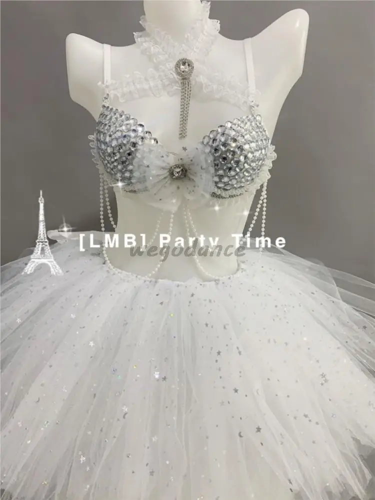 Jupe Sexy en Gaze pour Femme, Tenue de Scène, Robe de Performance, Nouvelle Collection