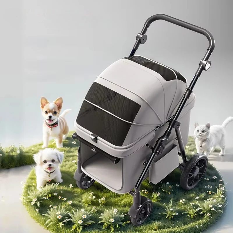 

STLFGood Sale Dog Stroller for Cats Travel Outside Fur Baby by Large Size Trolley
