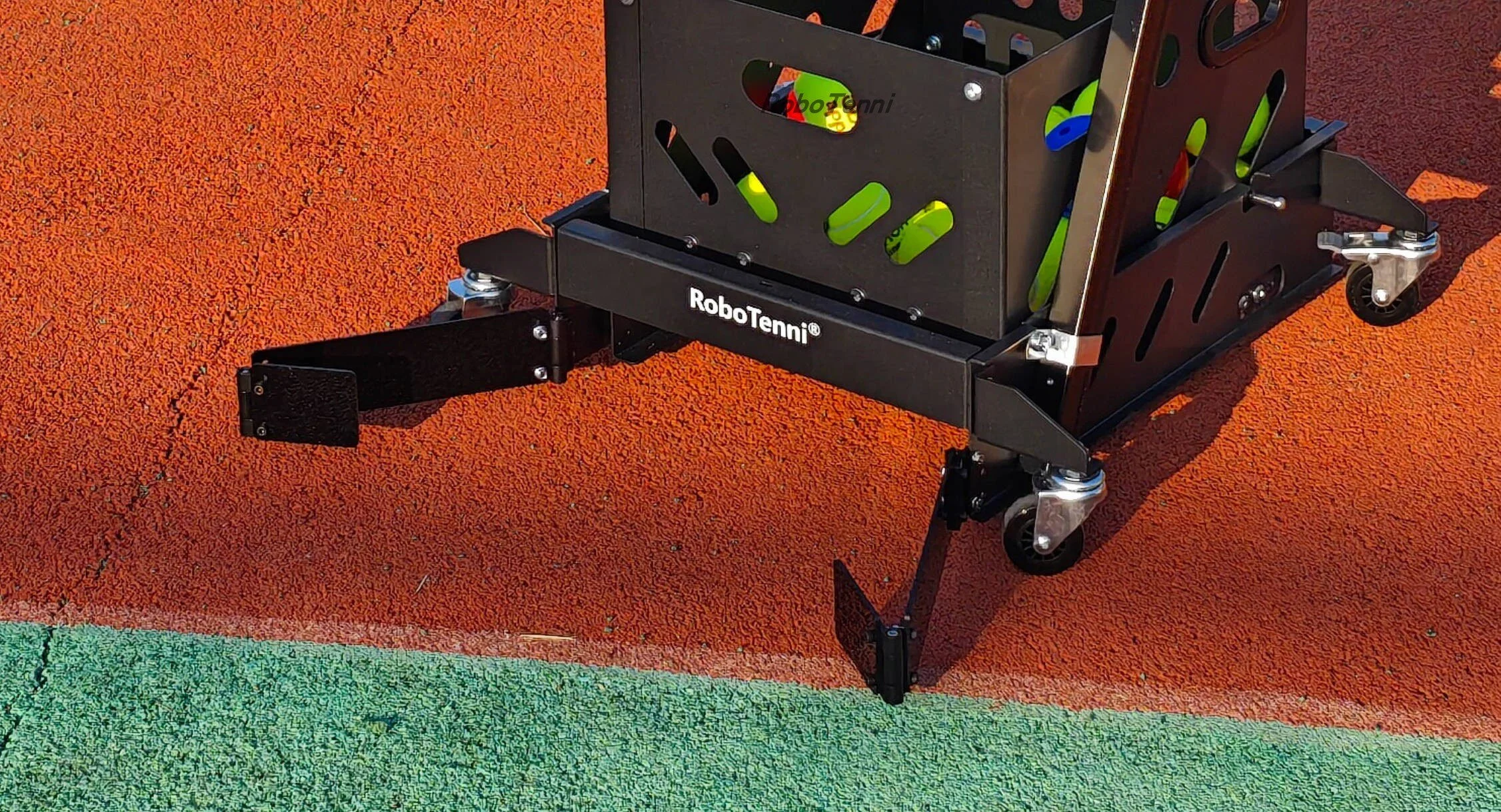 Ball Collector & Picker for Tennis & Pickleball with Foldable Handle Adjustable Height Four Caster Wheels