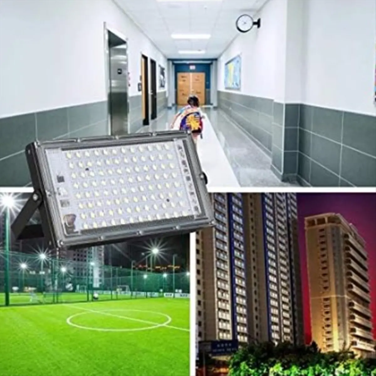 ABMO Холодный белый свет Светодиодный прожектор AC220V Открытый прожектор IP65 Водонепроницаемый светодиодный уличный фонарь Ландшафтное освещение 100 Вт