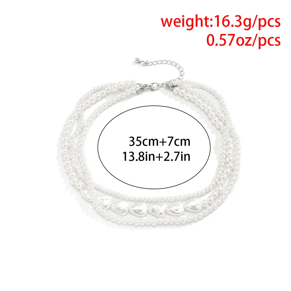 Elegante mehr schicht ige Imitation perlenkette für Frauen Vintage Hochzeit Mode Aussage Halsreif Kragen Schmuck Party Geschenk – Detail 9