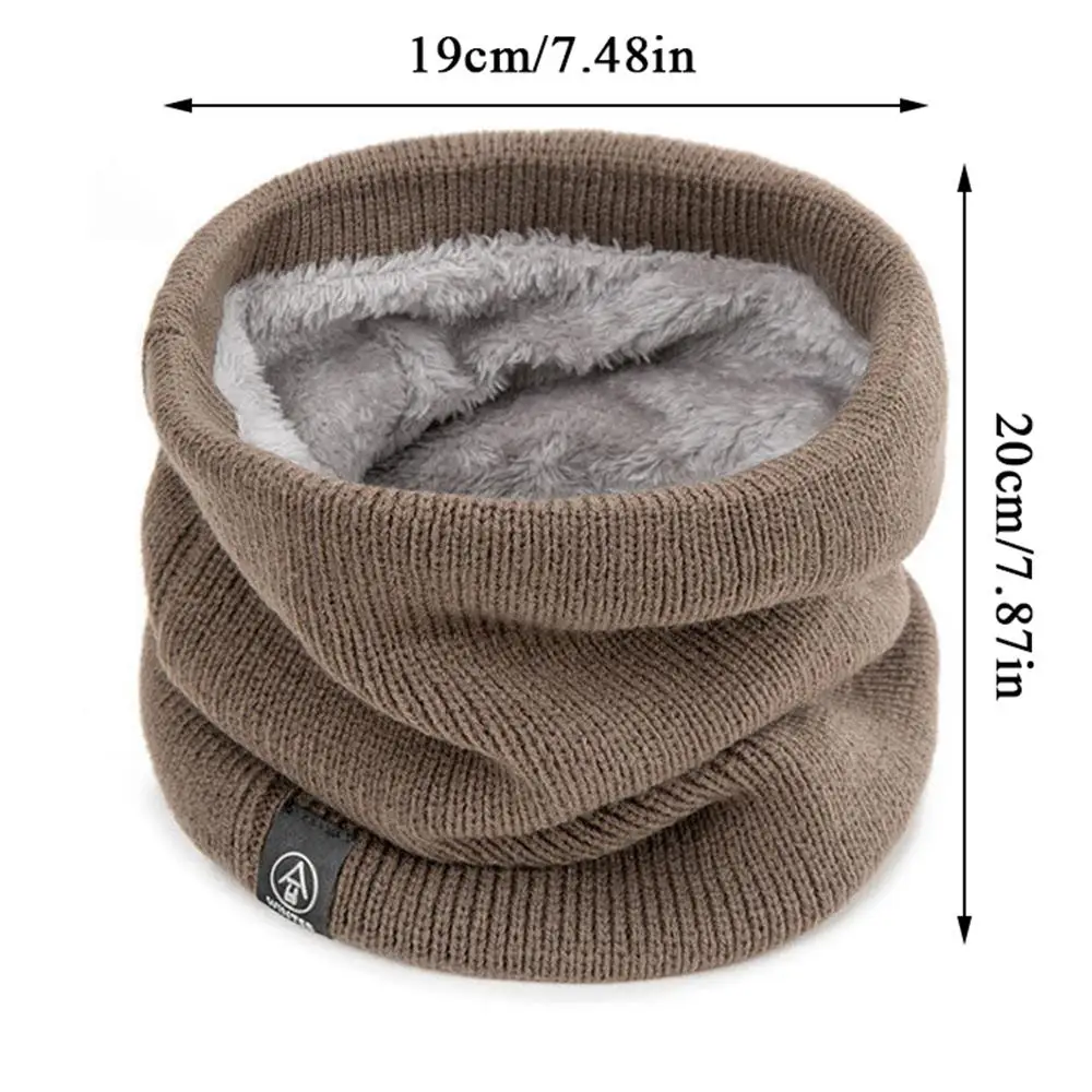 New Winter Soft Knitted Neck Warmer Men Women Fleece Snood Scarves Thicken Wool Neck Scarfs Ring Cold-proof Cycling Face Mask