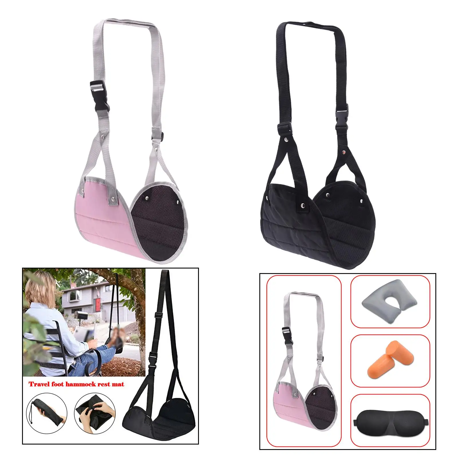 Comfort poggiapiedi gamba amaca Hanging Foot Pad viaggio aereo regolabile altezza imbracatura del piede sotto la scrivania poggiapiedi portatile